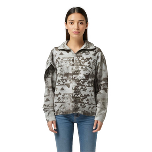 Columbia Arctic Air Printed Half Zip Pullover Mock Neck OmniTech Green Womens S